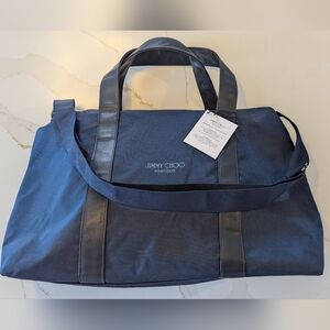 Jimmy Choo Navy Blue Weekender Bag